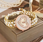 Women's Heart-Shaped Bracelet Watch Red White Blue Brown Turquoise