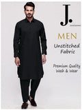 Men Unstitched Black Wash & Wear Fabric Junaid Jamshed
