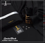Men Unstitched Black Wash & Wear Fabric Junaid Jamshed