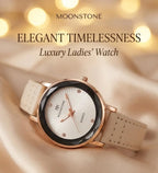 Luxury Ladies Watch Off White Leather Quartz