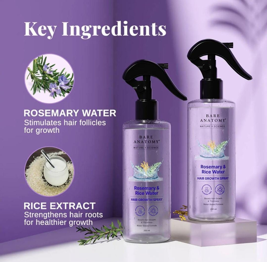 Bare Anatomy Rosemary & Rice Water Hair Growth Spray – 200ml