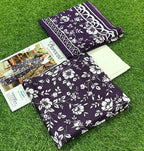 Purple Digital Print Lawn 3Pcs Set for Women