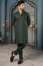 Men's Stitched  Green Kurta Pajama