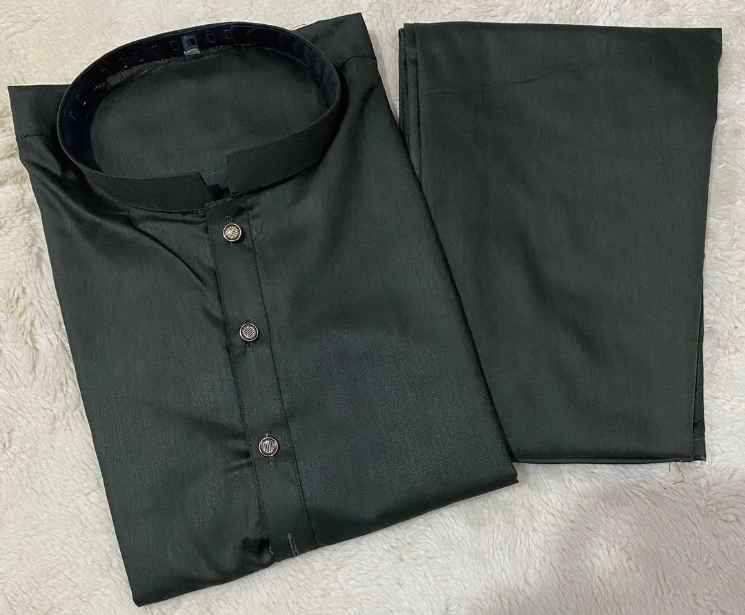 Men's Stitched  Green Kurta Pajama