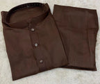 Men's Brown Wash & Wear Shalwar Kameez