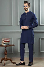 2 Pcs Men’s Stitched Wash And Wear Plain Shalwar Kameez