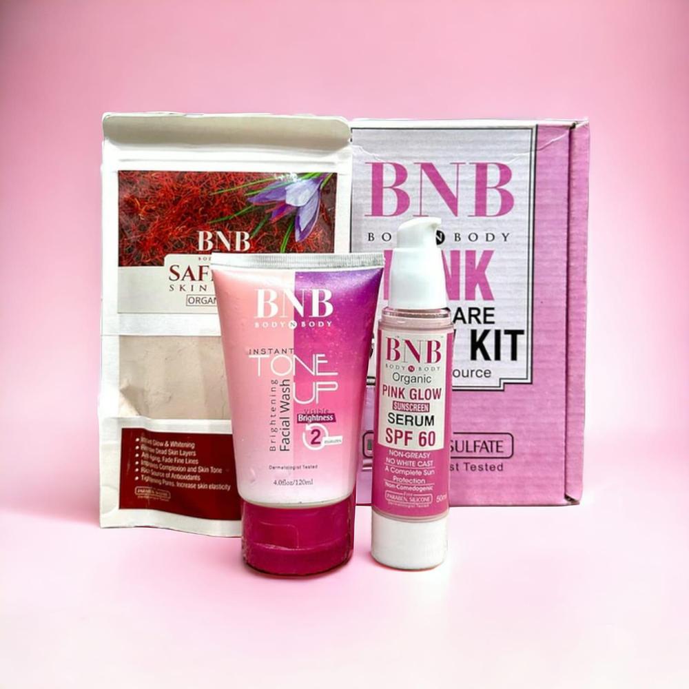 BNB Pink Skin Care Glow Facial Kit with SPF 60