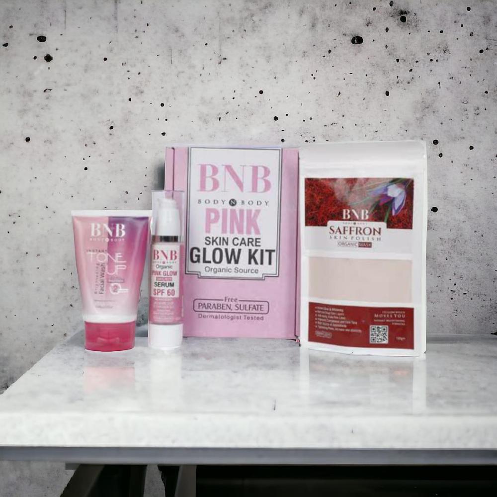 BNB Pink Skin Care Glow Facial Kit with SPF 60