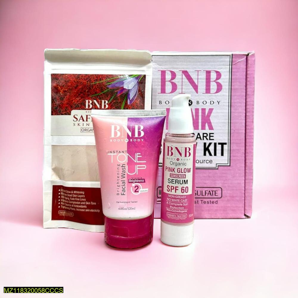 BNB Pink Skin Care Glow Facial Kit with SPF 60
