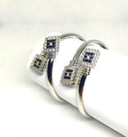 2 Pcs Kara Bangle Set Red Black White Alloy Wedding Party Jewelry