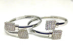 2 Pcs Kara Bangle Set Red Black White Alloy Wedding Party Jewelry