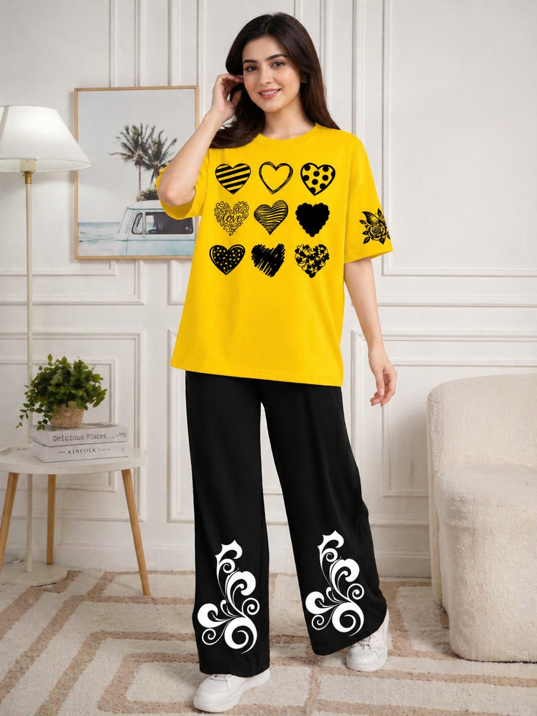 Women Printed Night Suit Fabric Jersey