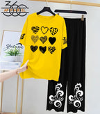Women Printed Night Suit Fabric Jersey