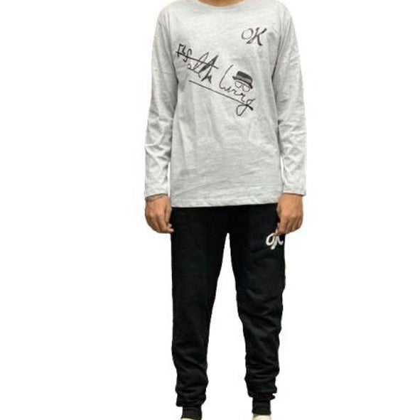 Men's Printed Tracksuit Set Soft Fabric Stylish T Shirt and Trouser Comfortable Fashionable Outfit