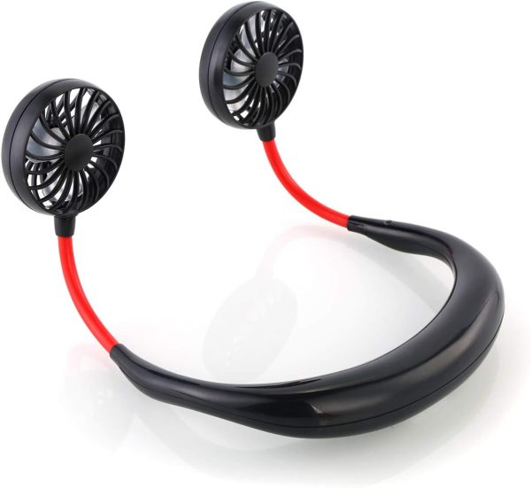 Mini USB Rechargeable Neck Fan, 3 Mode , 7 Wings (Random Colors)