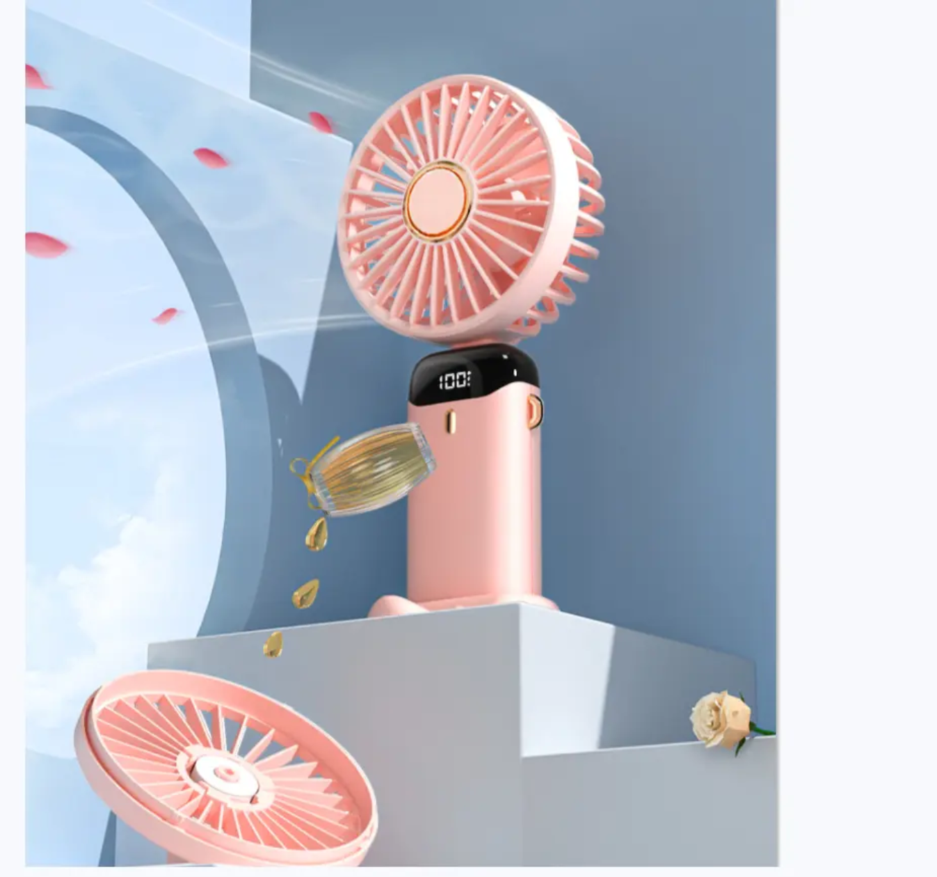 Rechargeable mini handy fan | 5 speed modes | Random color