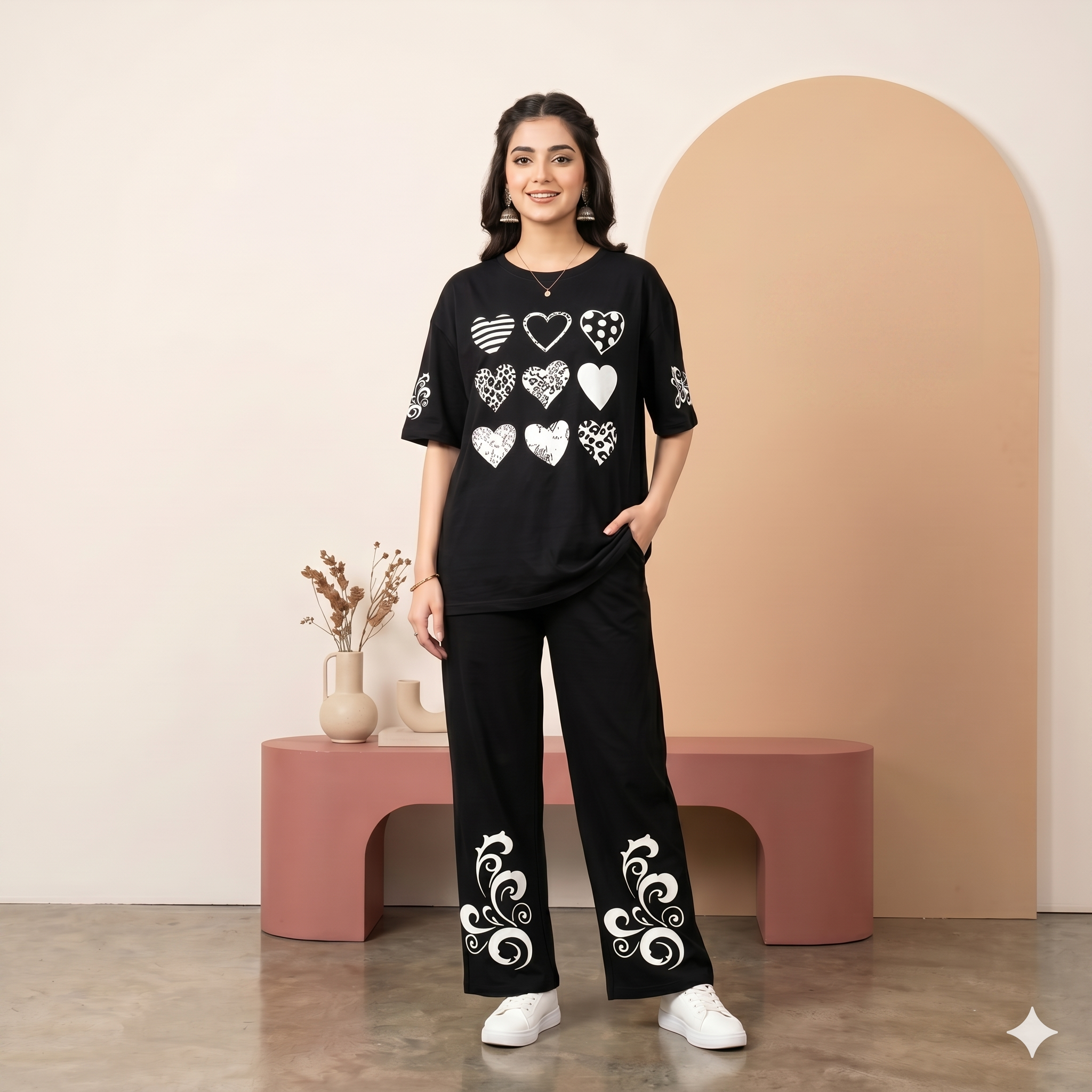 Women Printed Night Suit Fabric Jersey