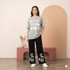 Women Printed Night Suit Fabric Jersey