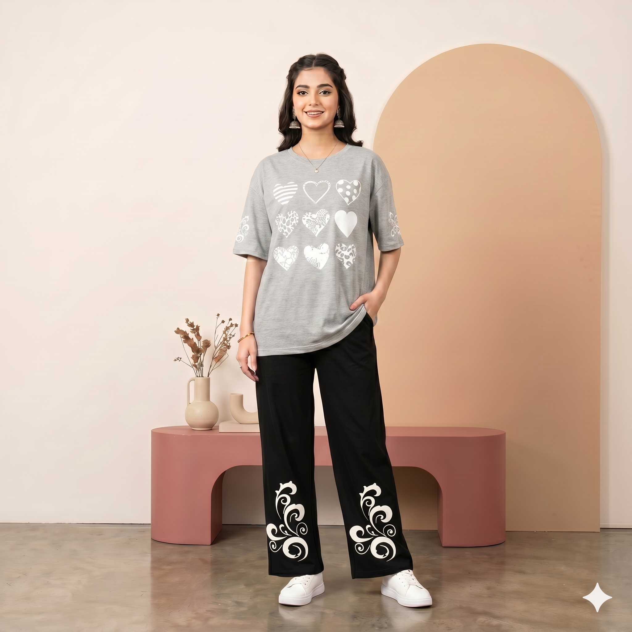 Women Printed Night Suit Fabric Jersey