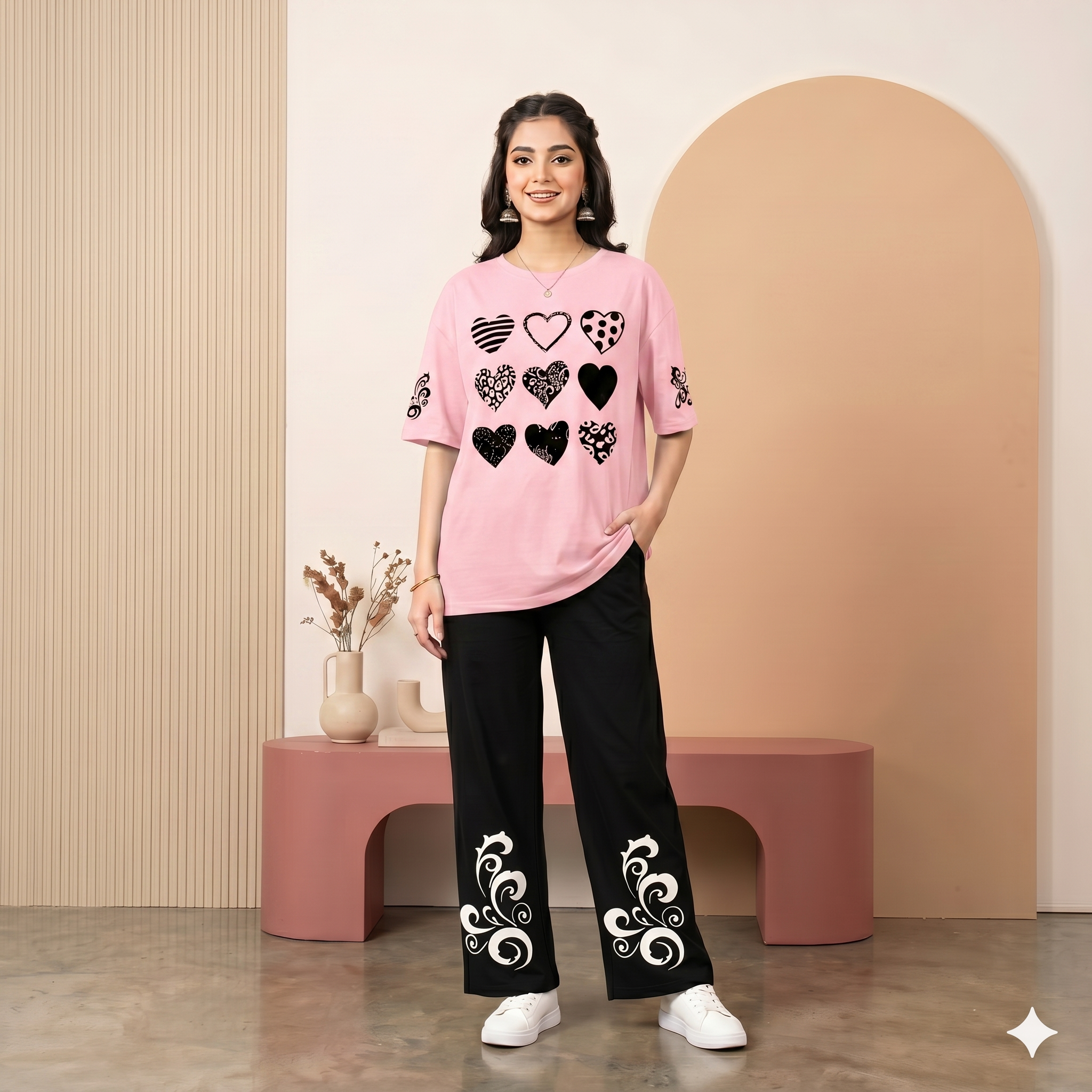 Women Printed Night Suit Fabric Jersey