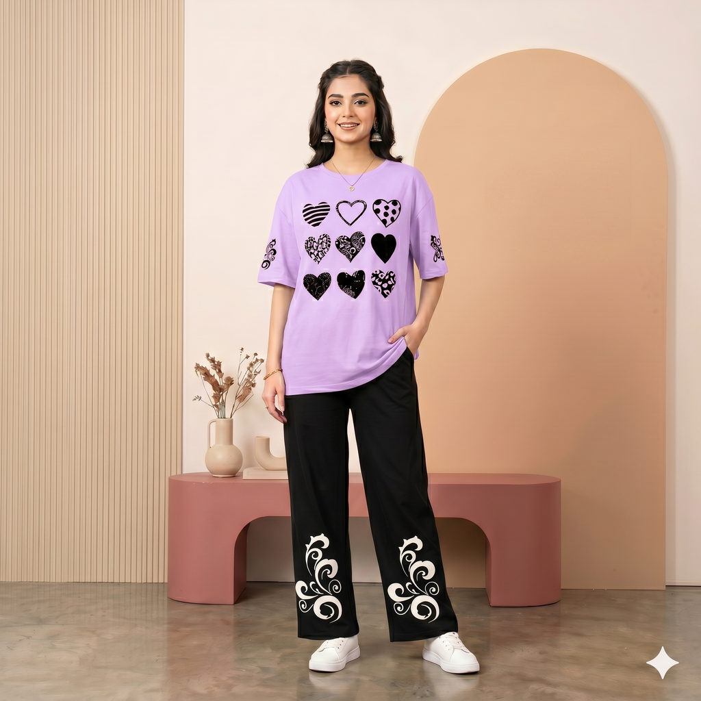 Women Printed Night Suit Fabric Jersey